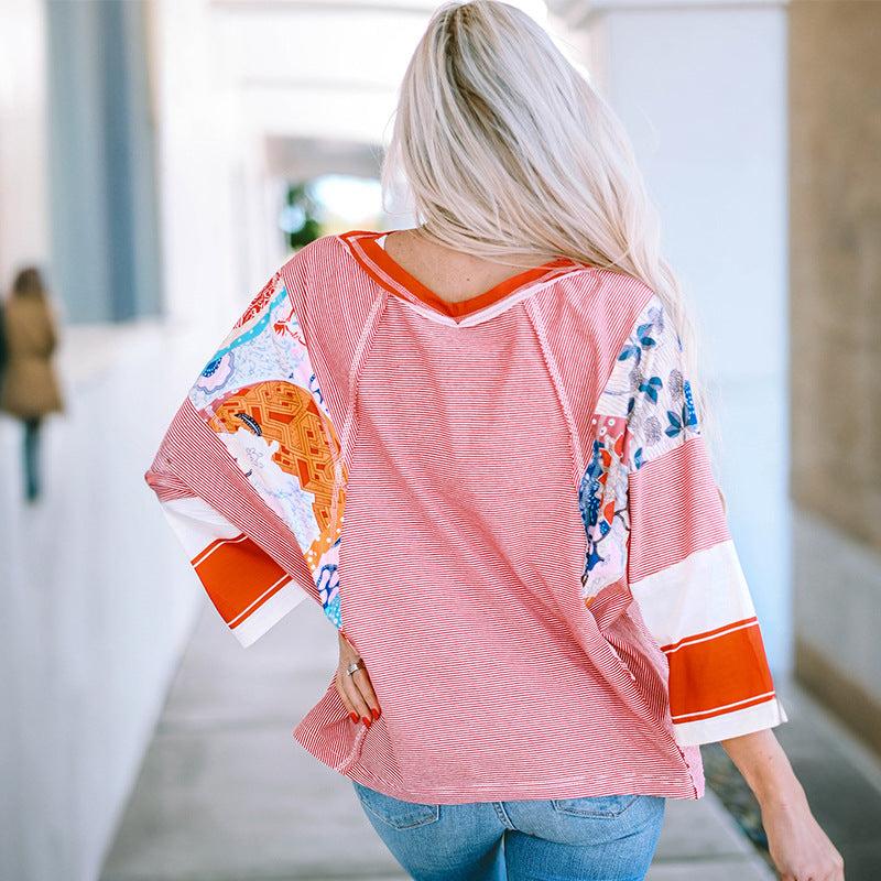 BAILEY | Lightweight Patchwork Batwing Top