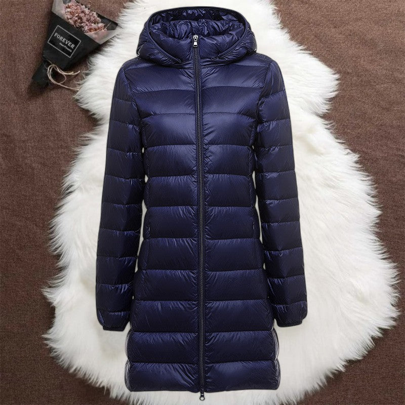 LONG TRANSITIONAL PADDED JACKET | NAVY BLUE