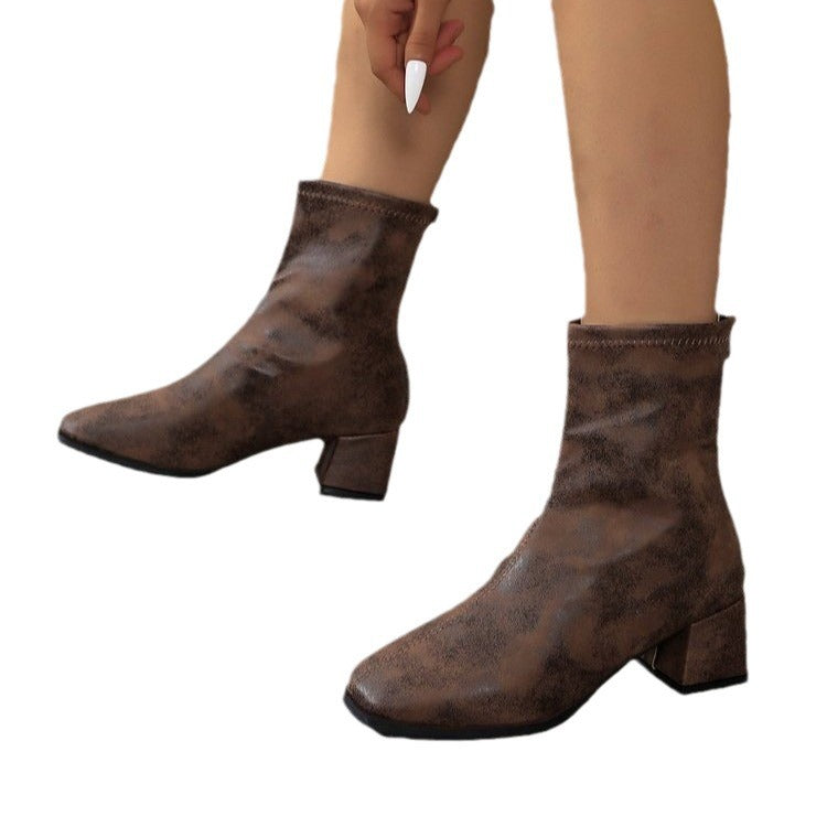 DOROTHEA | POINTED SOCK ANKLE BOOTS