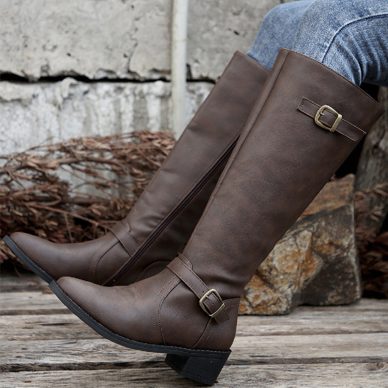 DAVINA | BUCKLE RIDING BOOTS