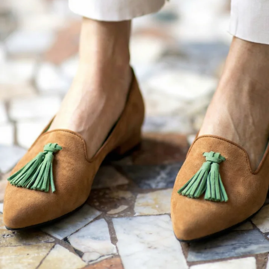 Freya | Tan Tassel Flats