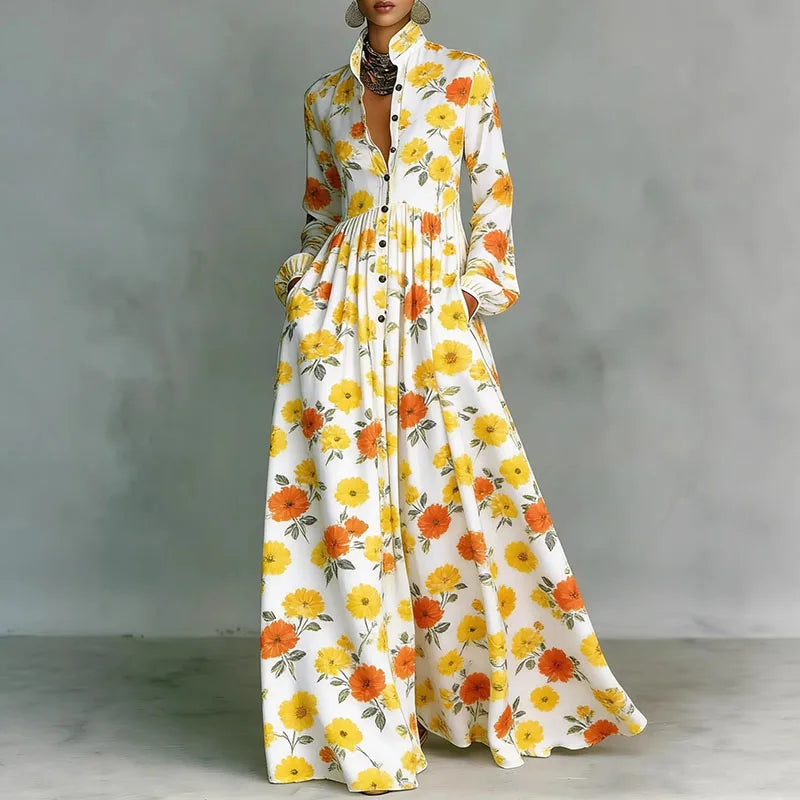 Lanna | Floral Button Maxi Dress