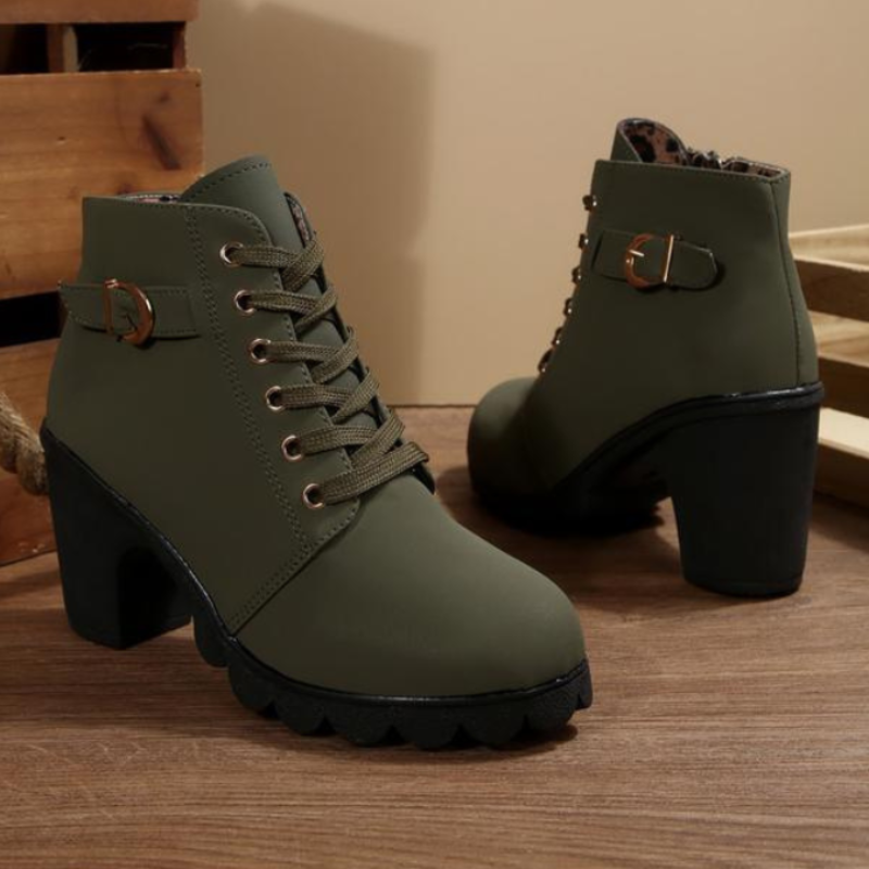 FELICITY | LACE-UP HEELED ANKLE BOOTS