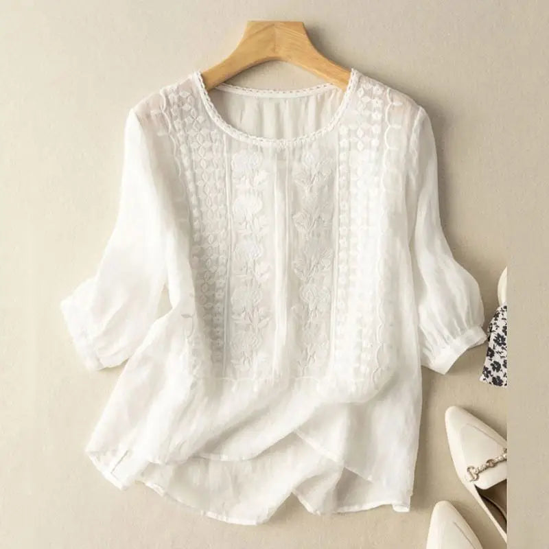 Aurora | Embroidered Relaxed Blouse