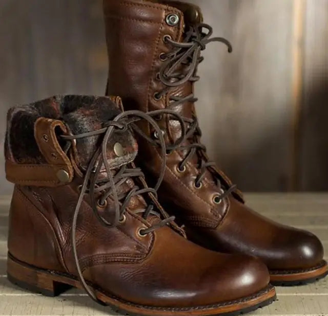 GEORGINA | LACE-UP MID-CALF BOOTS