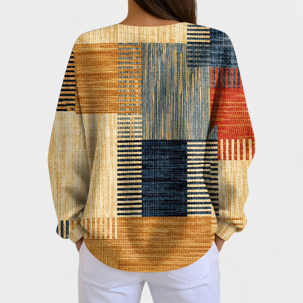 Thea | Jumper with Colourful Patchwork Pattern