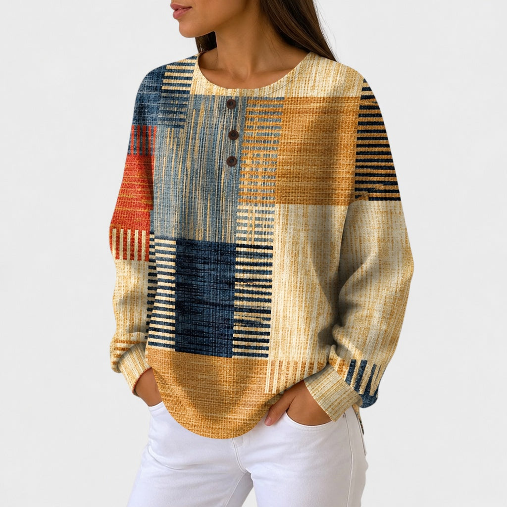 Thea | Jumper with Colourful Patchwork Pattern