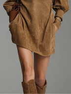 Florence | Suede Turtleneck Mini Dress