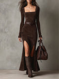 Ainsley | Faux Leather Maxi Dress