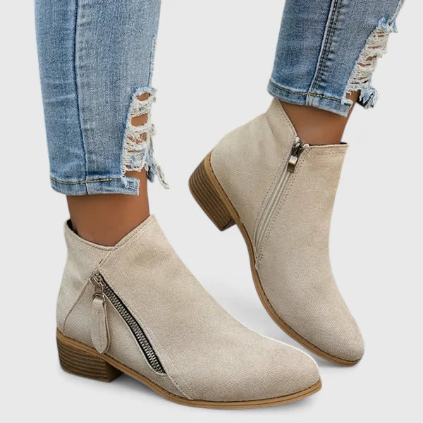 GWENDOLYN | ZIP-DETAIL ANKLE BOOTS