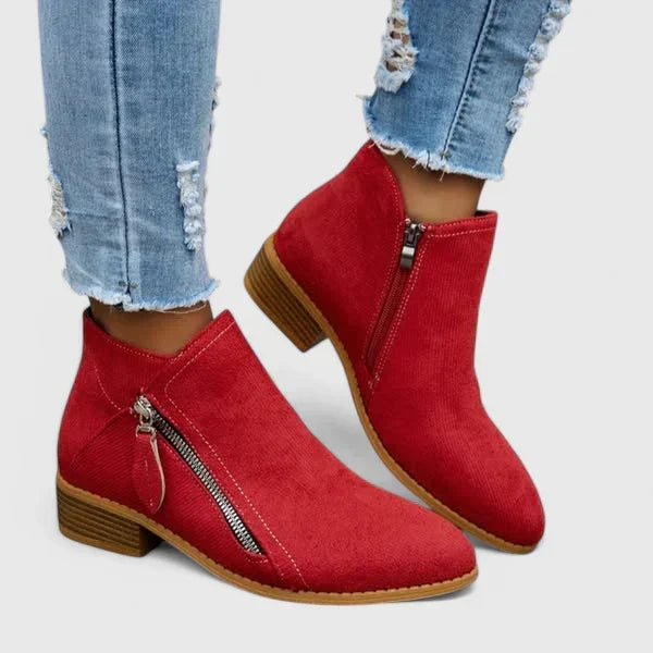 GWENDOLYN | ZIP-DETAIL ANKLE BOOTS