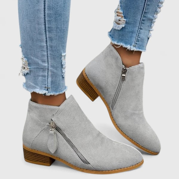 GWENDOLYN | ZIP-DETAIL ANKLE BOOTS