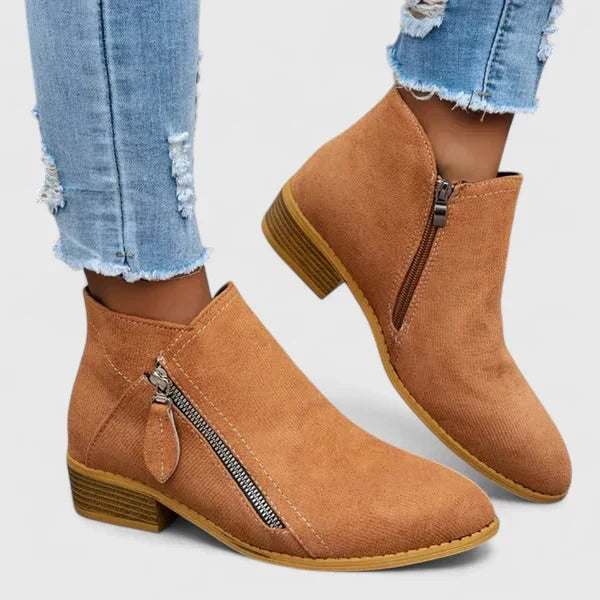 GWENDOLYN | ZIP-DETAIL ANKLE BOOTS