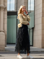 Cecil | Stylish Mesh Layered Tutu Skirt