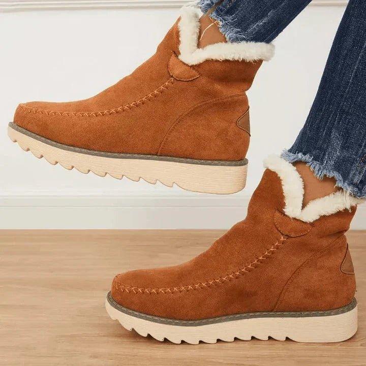THEODORA | FLEECE-TRIM ANKLE BOOTS