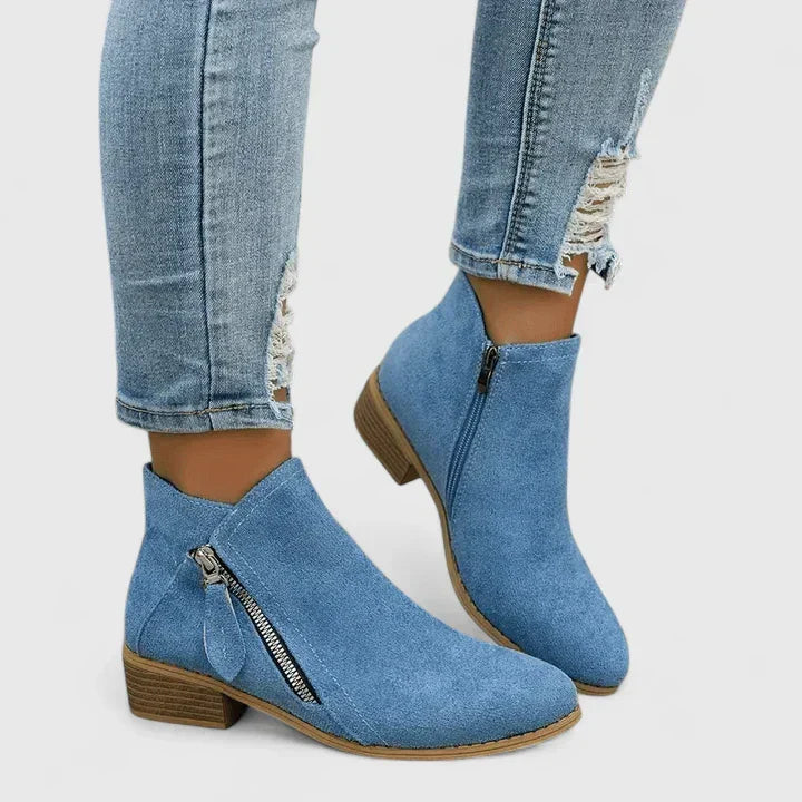 GWENDOLYN | ZIP-DETAIL ANKLE BOOTS