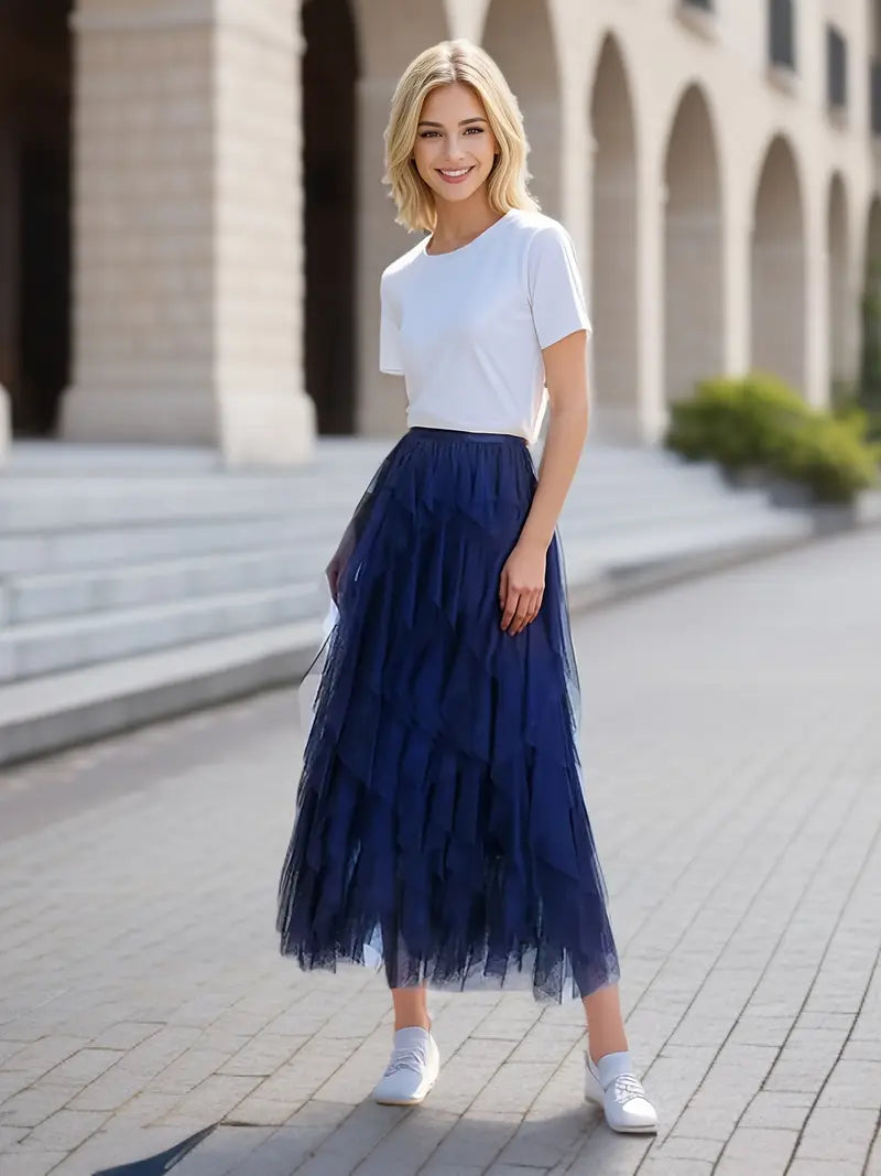 Cecil | Stylish Mesh Layered Tutu Skirt