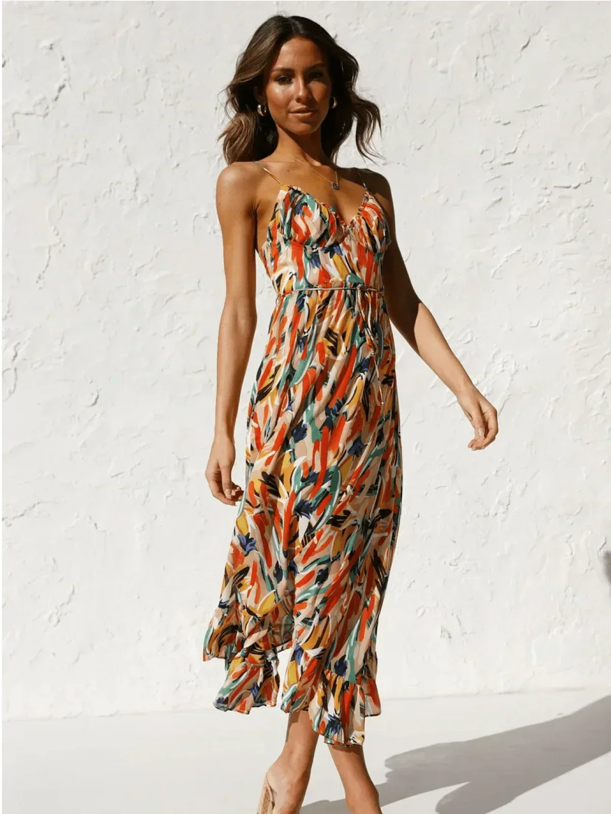 Chiara | Midi Dress in Painterly Colour