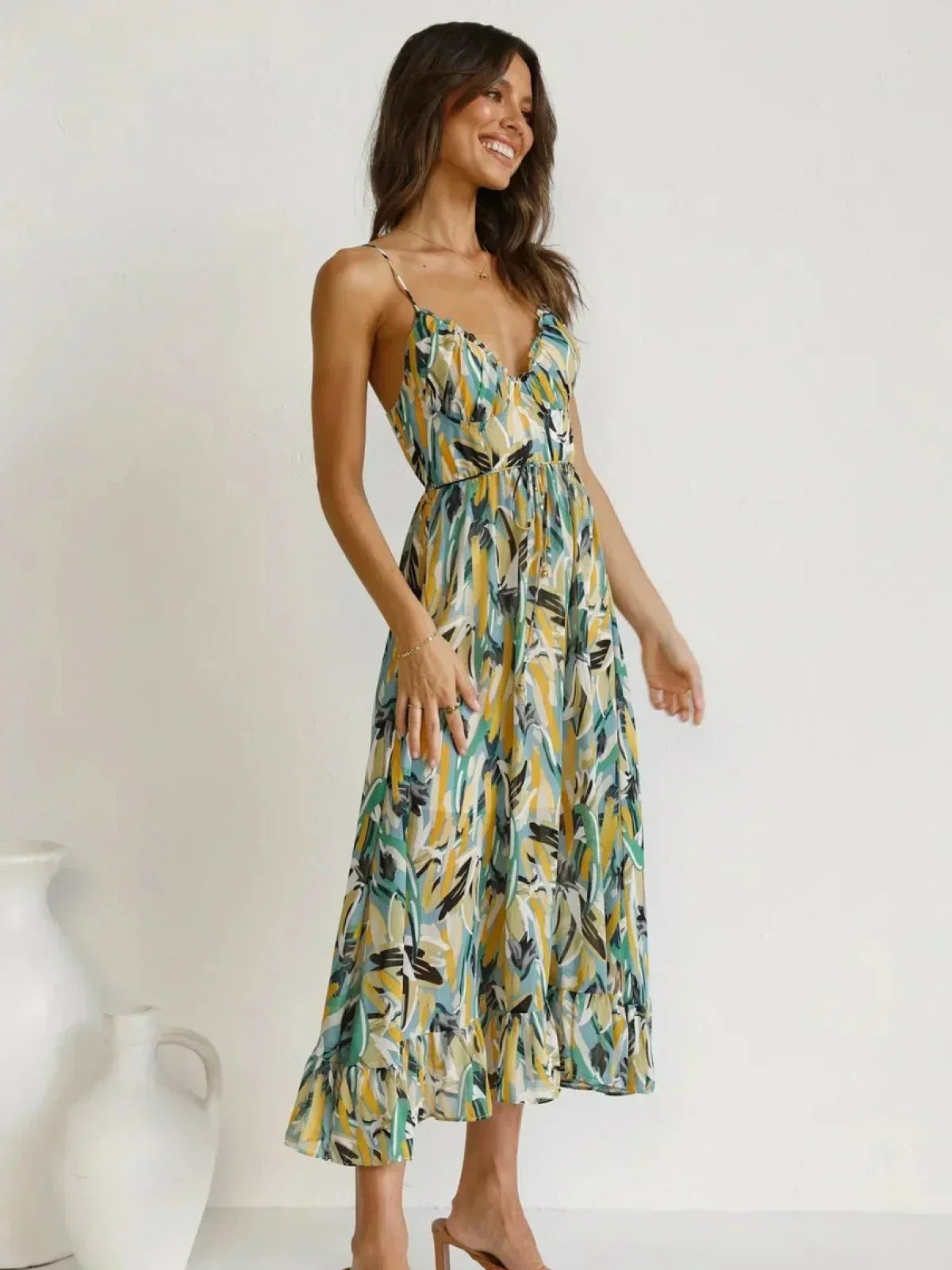 Chiara | Midi Dress in Painterly Colour
