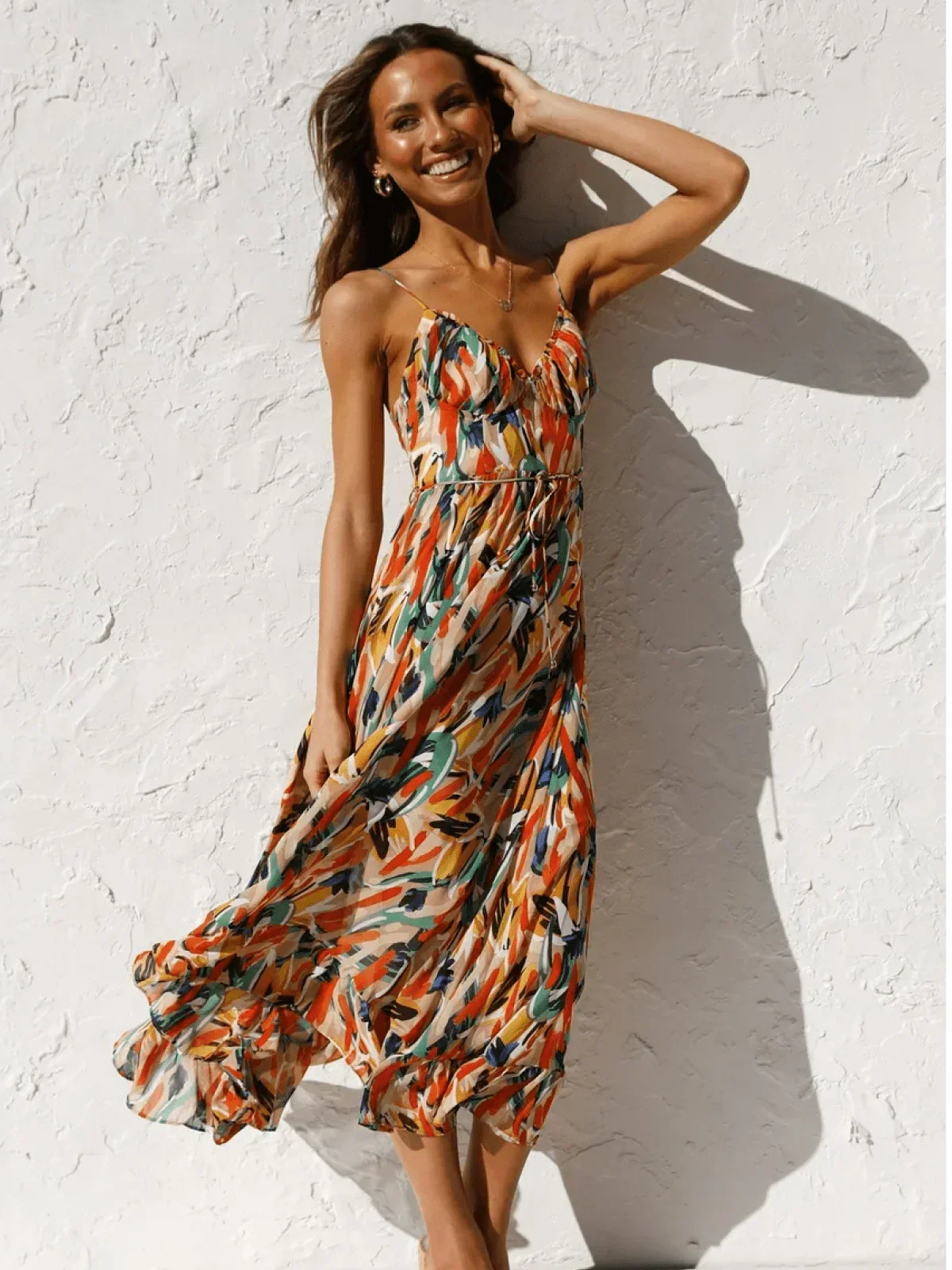 Chiara | Midi Dress in Painterly Colour