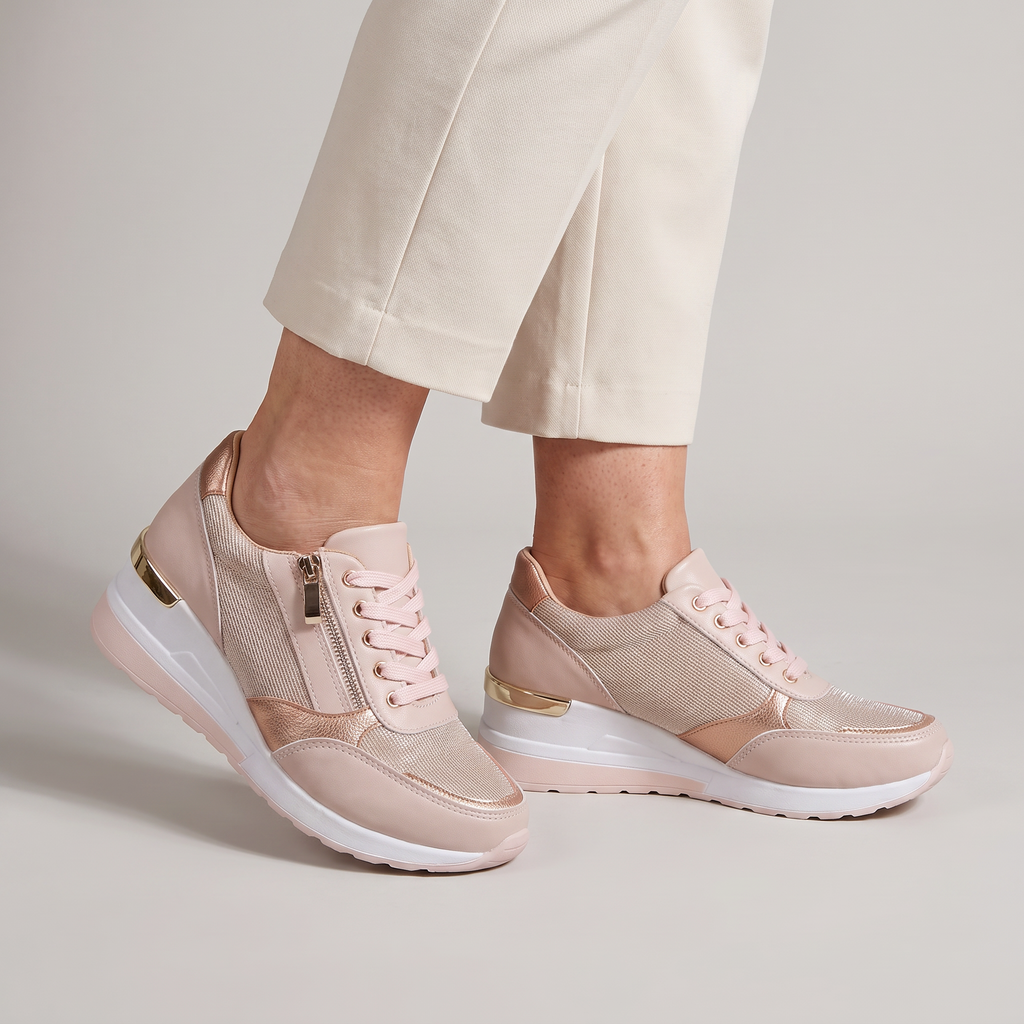 EFFIE | METALLIC ZIP TRAINERS