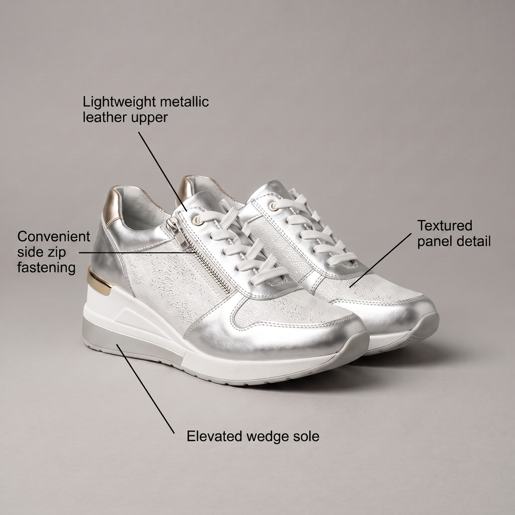 EFFIE | METALLIC ZIP TRAINERS