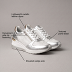 EFFIE | METALLIC ZIP TRAINERS