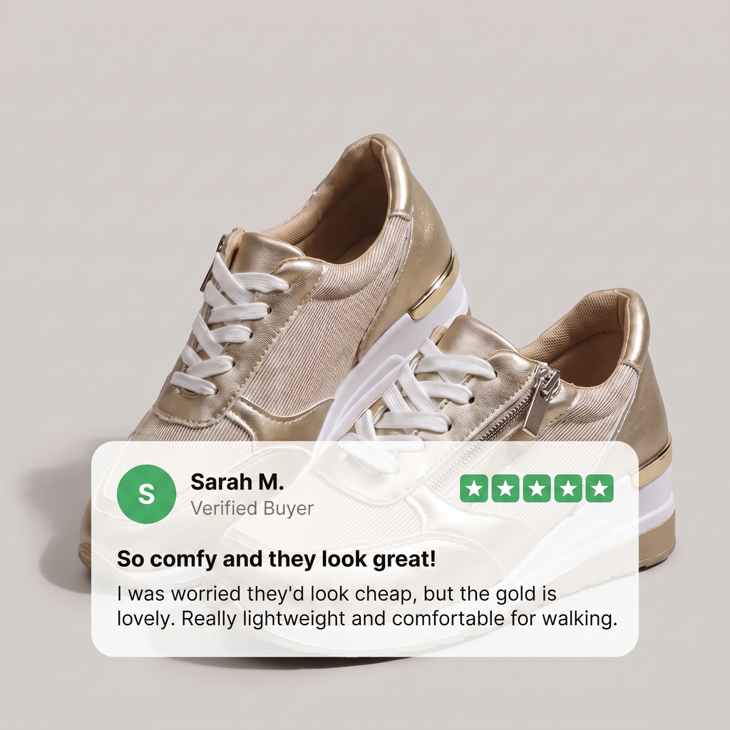 EFFIE | METALLIC ZIP TRAINERS