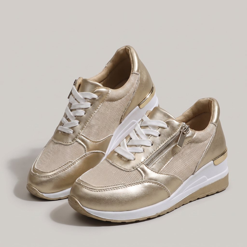 EFFIE | METALLIC ZIP TRAINERS