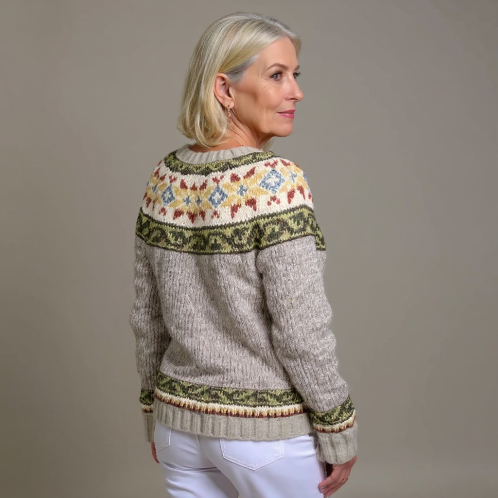 Autumn | Cream and Sage Icelandic Cardigan