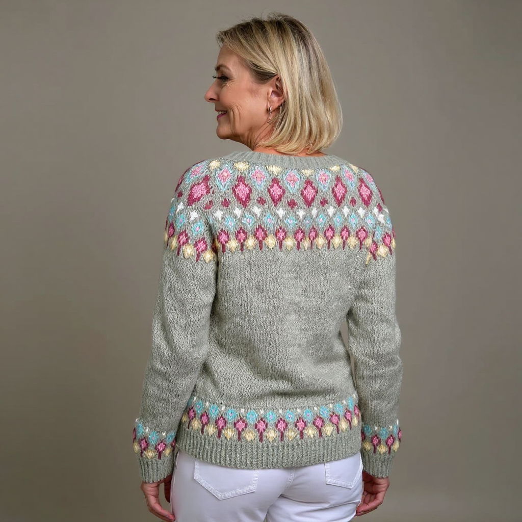 Madeline | Sage Green Floral Icelandic Cardigan