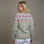 Madeline | Sage Green Floral Icelandic Cardigan