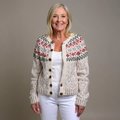 Adeline | Oatmeal Floral Icelandic Cardigan