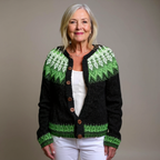 Sadie | Black and Green Icelandic Cardigan