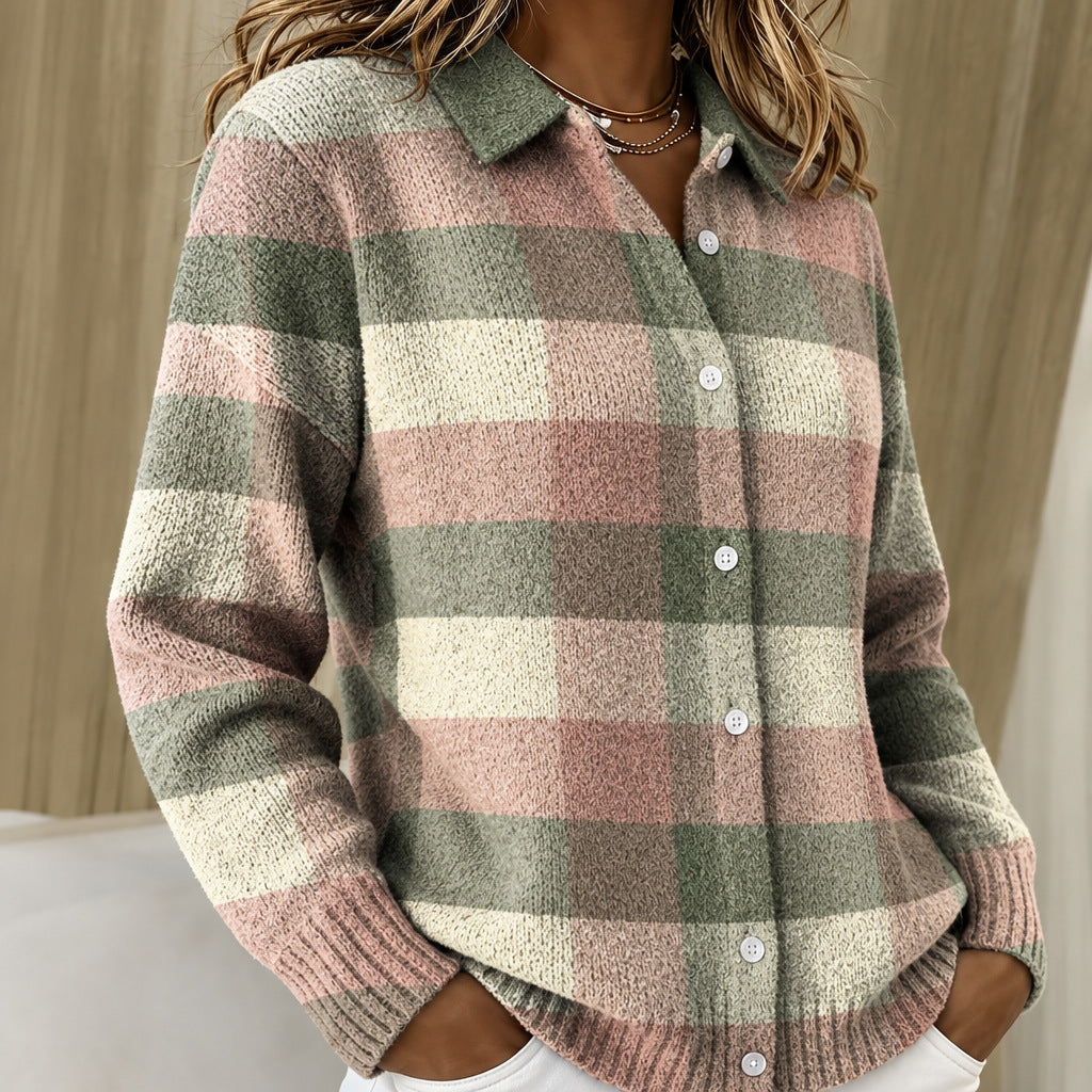 Grace | Pastel Checked knitted jacket