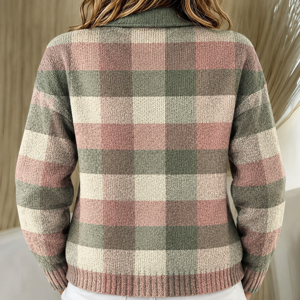 Grace | Pastel Checked knitted jacket