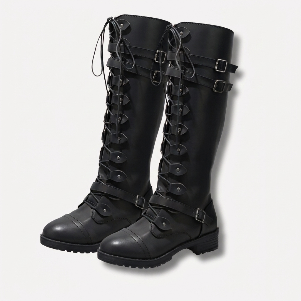 ROMILLY | LACE-UP STRAP BOOTS