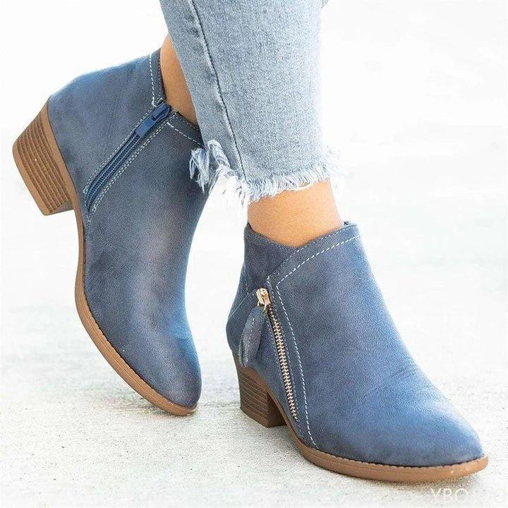 CECILY | SIDE-ZIP ANKLE BOOTS