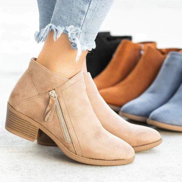 CECILY | SIDE-ZIP ANKLE BOOTS
