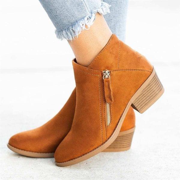 CECILY | SIDE-ZIP ANKLE BOOTS
