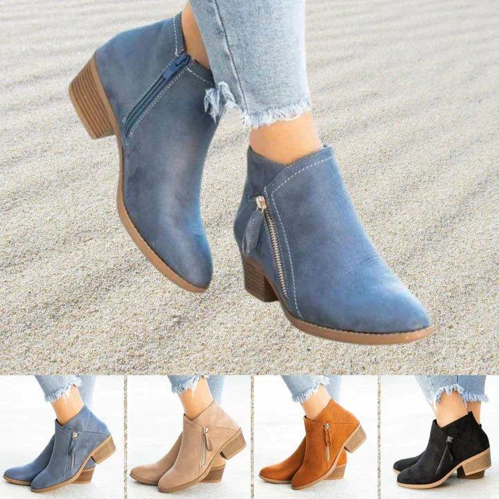 CECILY | SIDE-ZIP ANKLE BOOTS