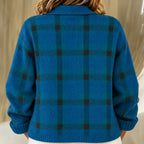 Kelsey | Brushed Check knitted jacket