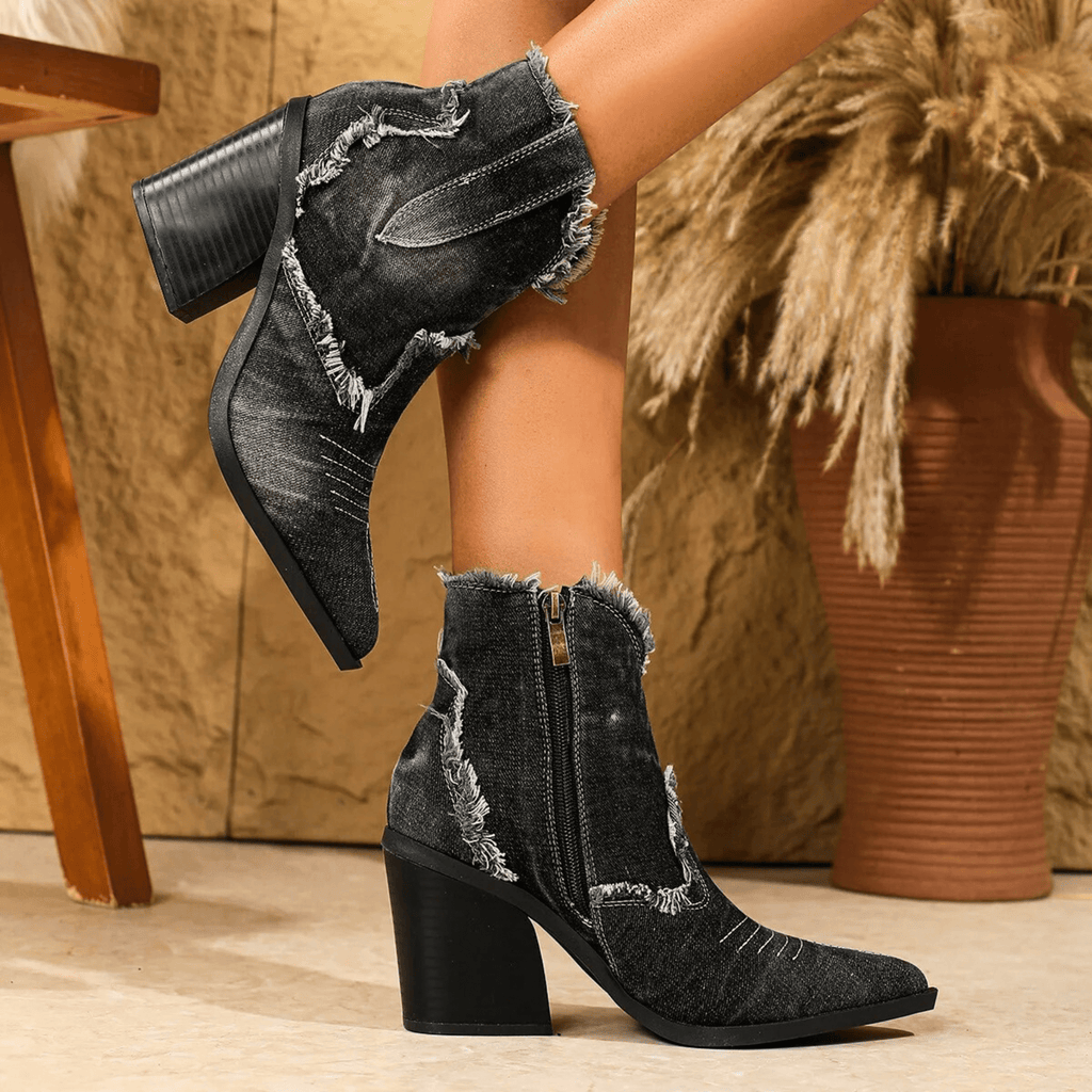 ROWENA | PANELLED ANKLE BOOTS