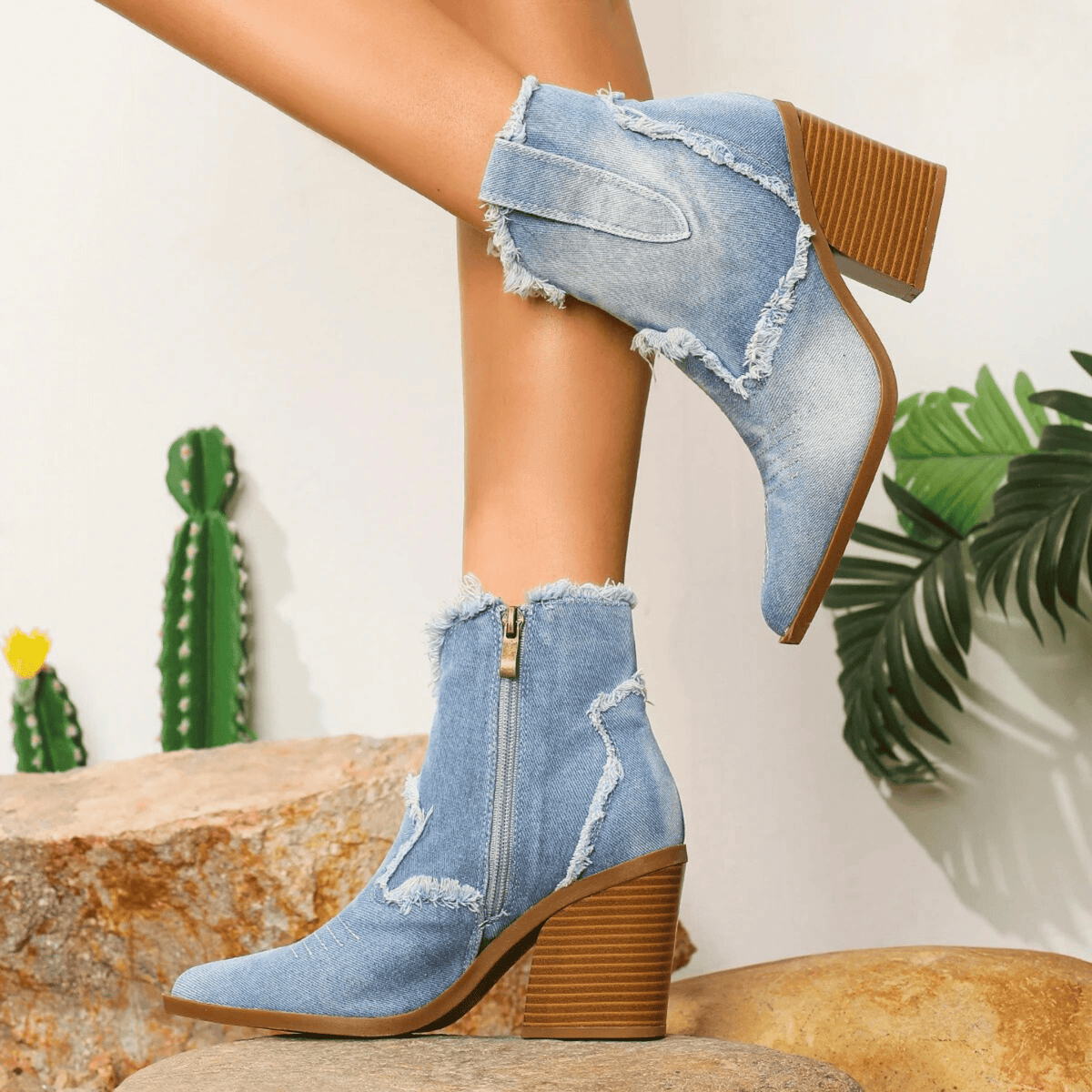 ROWENA | PANELLED ANKLE BOOTS