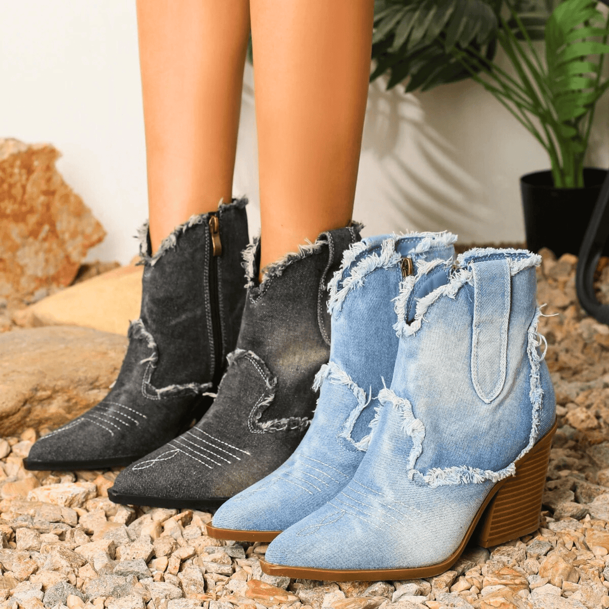 ROWENA | PANELLED ANKLE BOOTS