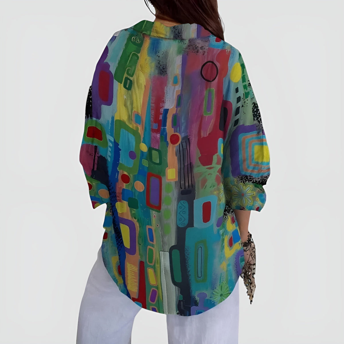 Ava blouse with geometric pattern