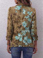 Lily | Olive Botanical Ruffle Jacket