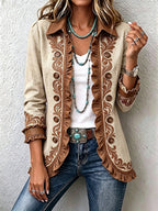 Scarlett | Cream Embroidered Ruffle Jacket