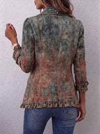 Zoey | Sage and Rust Gradient Ruffle Jacket