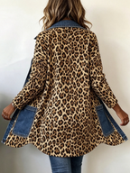 Nora | Leopard and Denim Longline Jacket